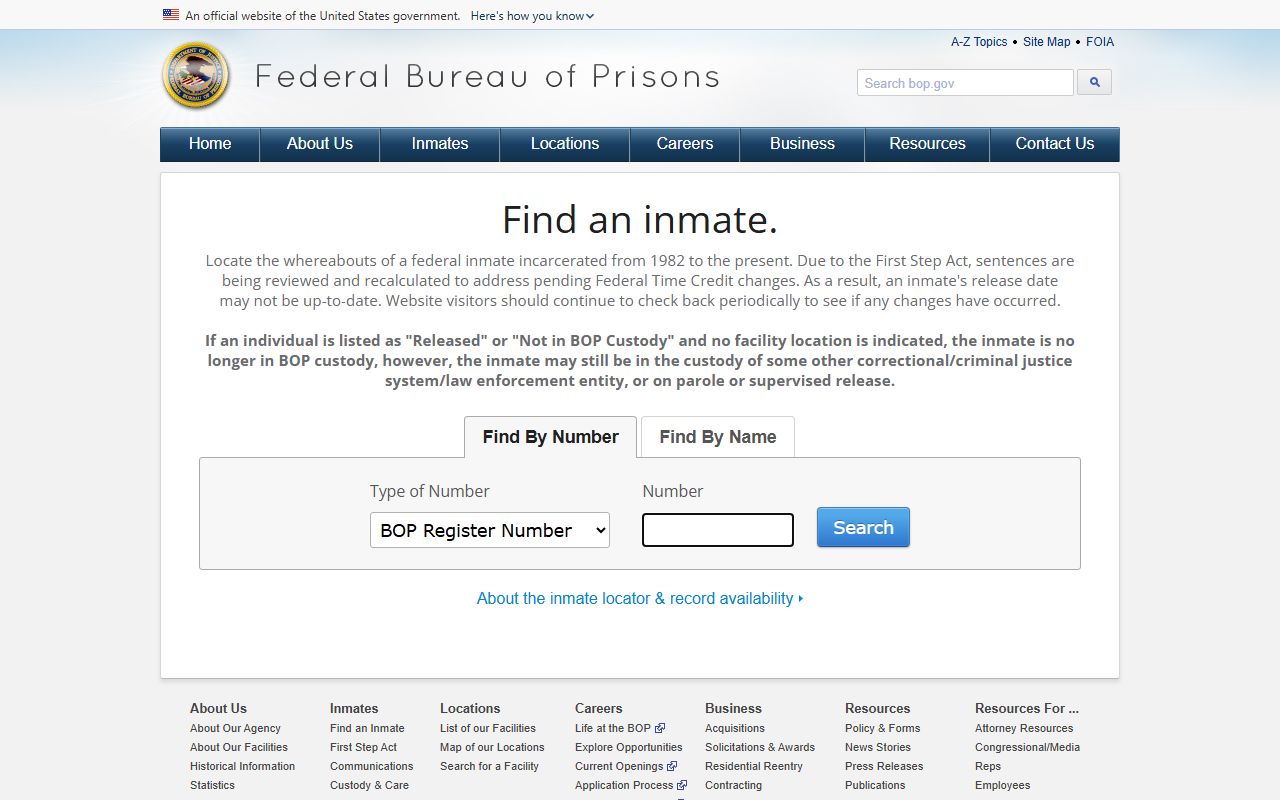 San Patricio County inmate records federal BOP inmate locator