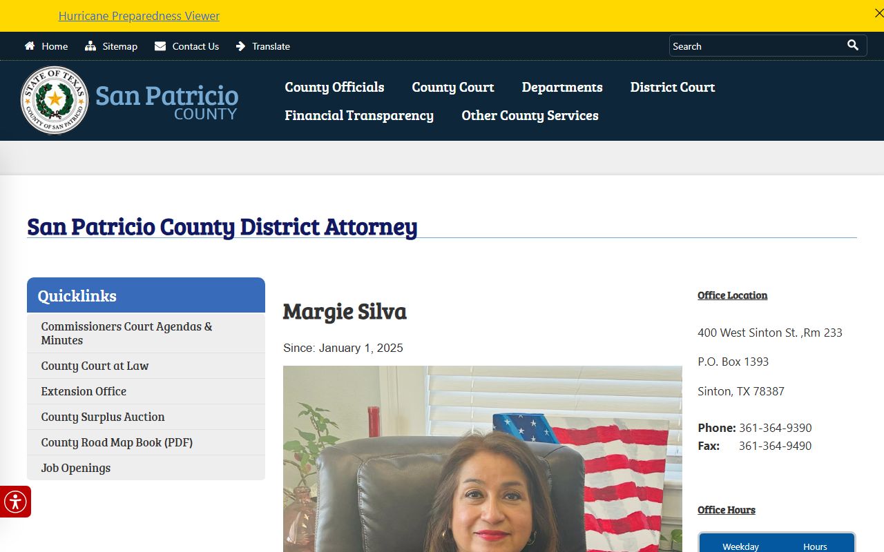 San Patricio County court records after arrest district attorney page