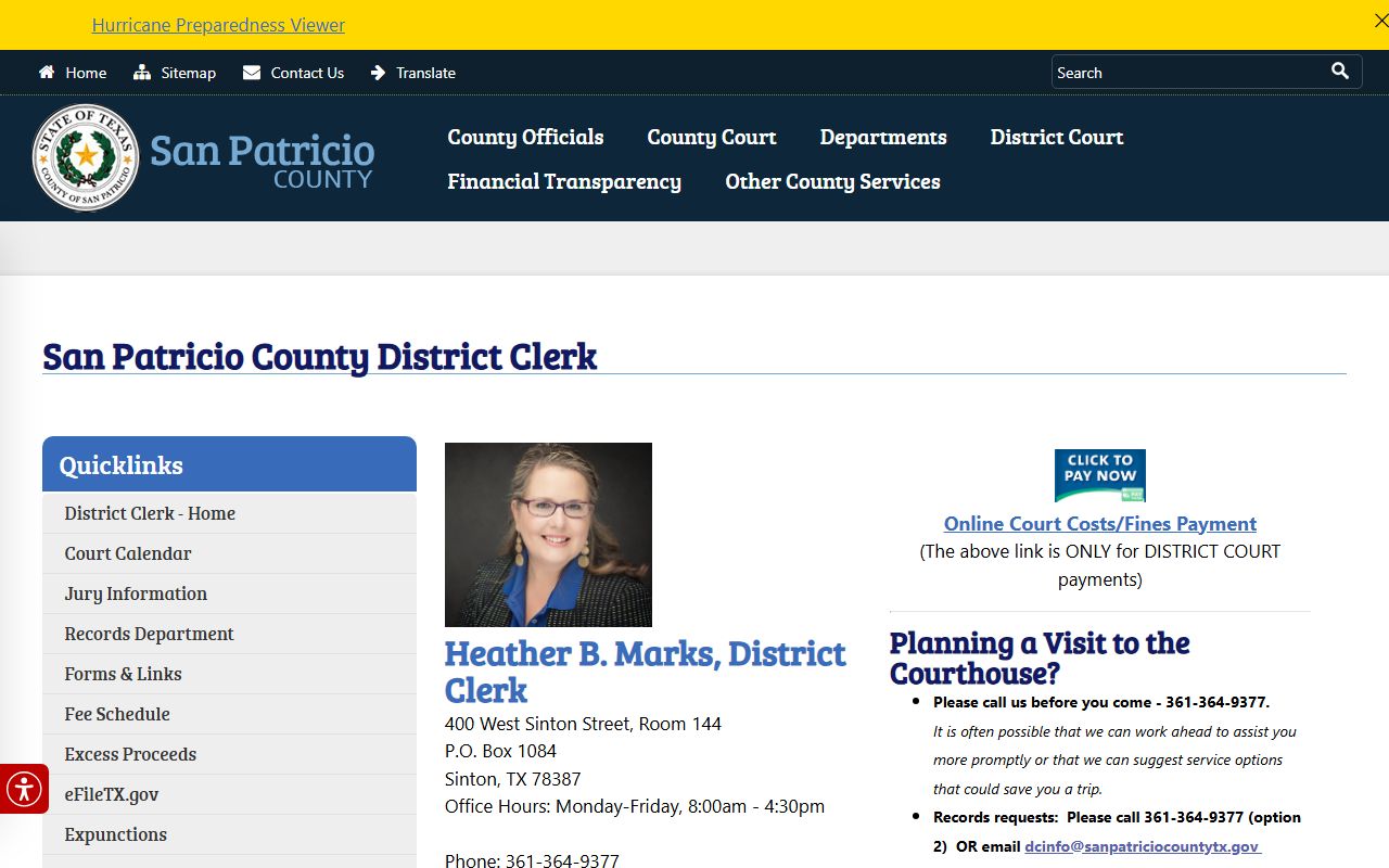 San Patricio District Clerk court records after arrest source